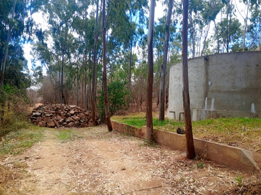 Stone gathered for the second tank beside the existing one